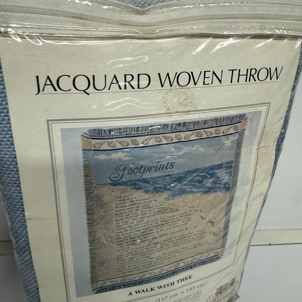 Jacquard‎ Woven Tapestry Throw Footprints A Walk With Thee 46